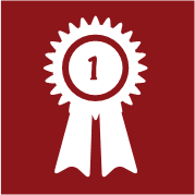symbol-kundenzufriedenheitsstudien-heute-und-morgen Symbol eines Siegels, auf dem "1" steht - HEUTE UND MORGEN